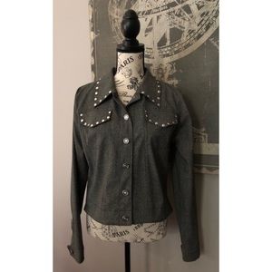 Vintage Studded Moto Rain (polyurethane)Jacket